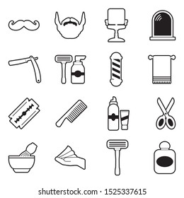 Barber Icons. Line With Fill Design. Vector Illustration.