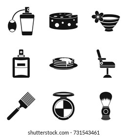 Barber icons set. Simple set of 9 barber vector icons for web isolated on white background