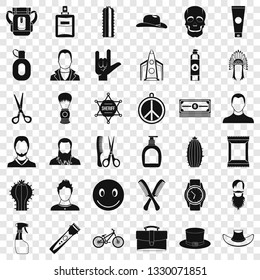 Barber icons set. Simple style of 36 barber vector icons for web for any design