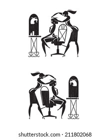 Barber icons. Vector format