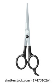 Barber illustration of professional hair scissors. Hairdressing salon item.