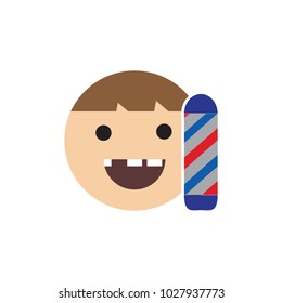 Barber Kids Logo Icon Design