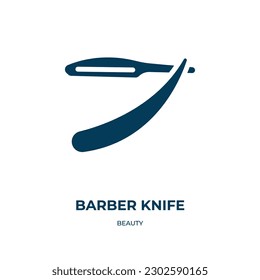 barber knife vector icon. barber knife, knife, steel filled icons from flat beauty concept. Isolated black glyph icon, vector illustration symbol element for web design and mobile apps