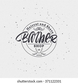 Barber label sticker badge hand-lettering, can be used to design signage brochures presentations