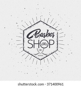Barber label sticker badge hand-lettering, can be used to design signage brochures presentations