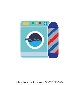 Barber Laundry Logo Icon Design
