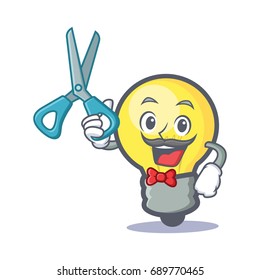 Barber light bulb character cartoon