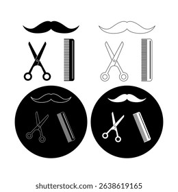 Barber. Line icon. Silhouette icon.