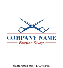 The Barber logo. Beard and mustache, Scissors. Barber shop symbol.