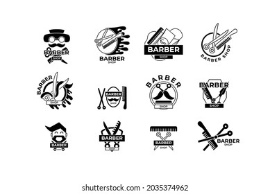 Barber logo collection illustration design
