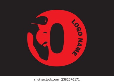 Barber logo design with alphabet "O" illustration