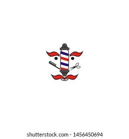 Barber logo design, Mustache vector