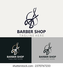 Barber Logo Design Scissor Icon Template. Modern simple design. barbers tools and barbershop. Vector Illustration