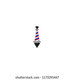 barber logo design, this logo combines the barber's lamp and the entrepreneur's tie.