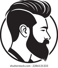 barber logo, barber icon, barber head silhouette