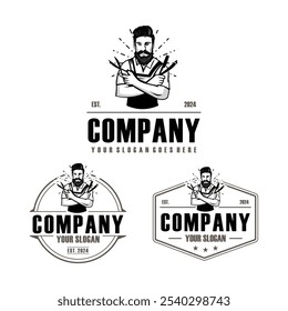 barber logo , barber man logo