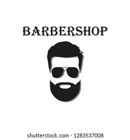 Barber logo on a white background, in flat style, vector