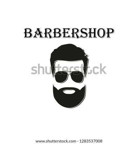 Barber logo on a white background, in flat style, vector
