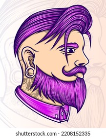 Barber Man Illustration. Premium vector