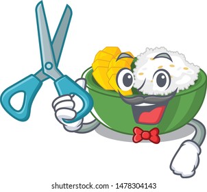 Barber mango sticky rice isolated the character