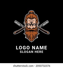 Design-Vektorgrafik für Barber-Mascot-Logos