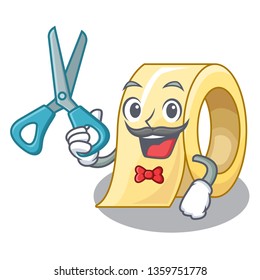 Barber masking tape in the shape characters