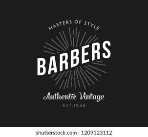 Barber masters of style white on black is a vector illustration about style