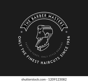 The barber masters white on black is a vector illustration about style