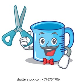 Barber measuring cup character cartoon