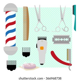 Barber for men and barber equipment.
