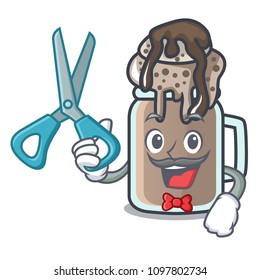 Barber milkshake character cartoon style
