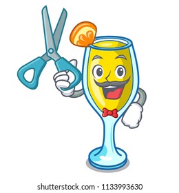 Barber mimosa character cartoon style
