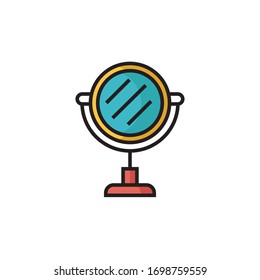 barber mirror icon vector illustration filled outline style design. isolated on white background