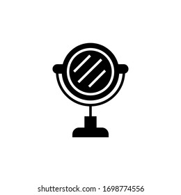 Icono de espejo de barbero ilustración vectorial estilo glifo. aislado sobre fondo blanco