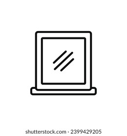 Barber mirror line icon isolated on white background