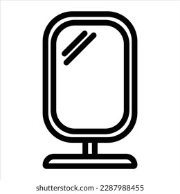 Barber Mirror Line Icon perfekt für Barbershop Icon, Vektorgrafik, Web Design.