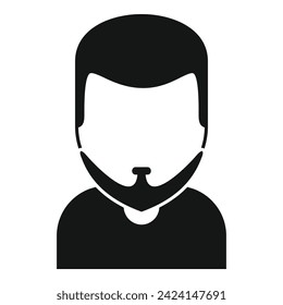 Barber model short facial icon simple vector. Male portrait style. Doodle adult