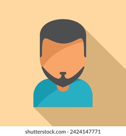 Barber model short facial icon flat vector. Male portrait style. Doodle adult