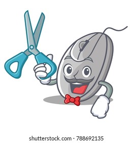 Barber mouse character cartoon style