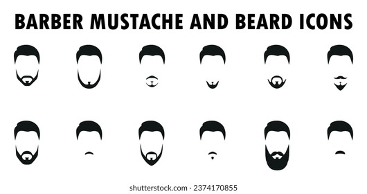 Barber Mustache und Bart-Symbole