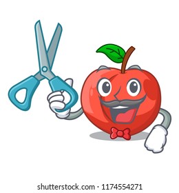 Barber nectarine with leaf isolated on cartoon