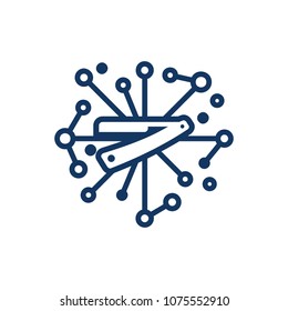 Barber Network Logo Icon Design