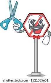 Barber no motorcycles mascot isolated with cartoon