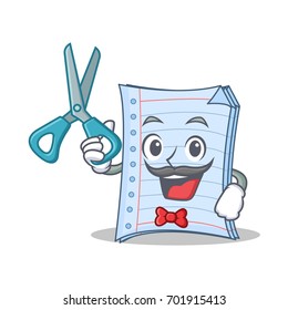 Barber notebook character cartoon style