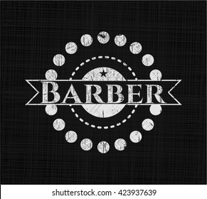 Barber on chalkboard