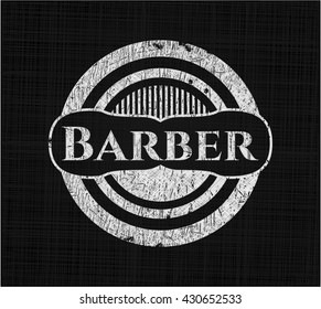 Barber on chalkboard