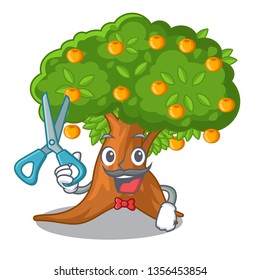 Barber orange tree isolated with the mascot