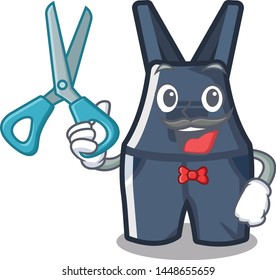 Barber overalls isolated with in the mascot