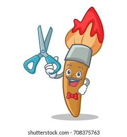Barber paint brush character cartoon