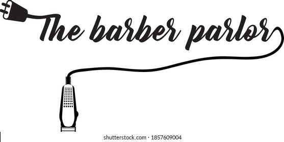 Das Logo des Barbersalons im Stil der Typografie mit angehängtem Beschneidungspfad 
